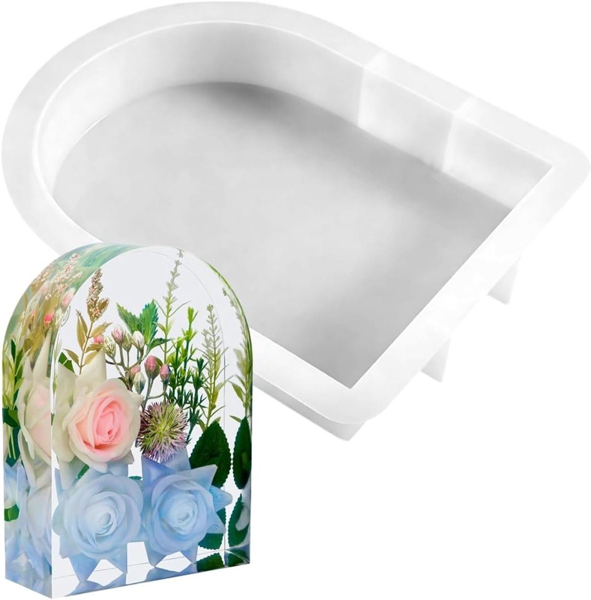 Grote Epoxy Gietvorm voor Boogvormige Resin, 23.3 x 18.2 x 5cm, Perfect voor Drogen Bloemen, Huisdecoratie en Creatieve Projecten