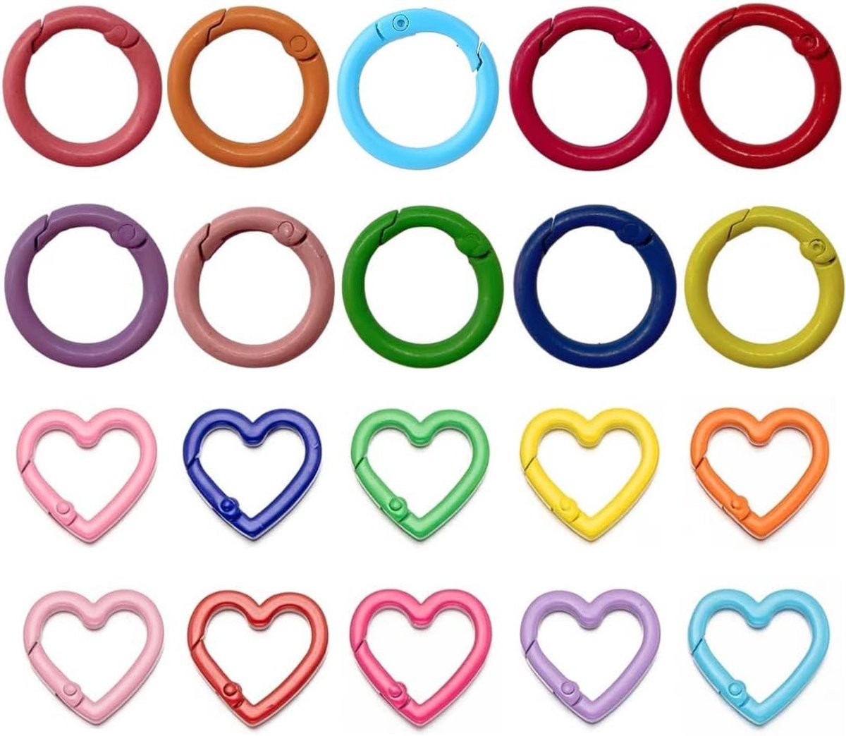 20 Stuks Ronde Zink Carabiners, Open Ringen voor Rugzakken, Tassen en Luggage Bevestigingen
