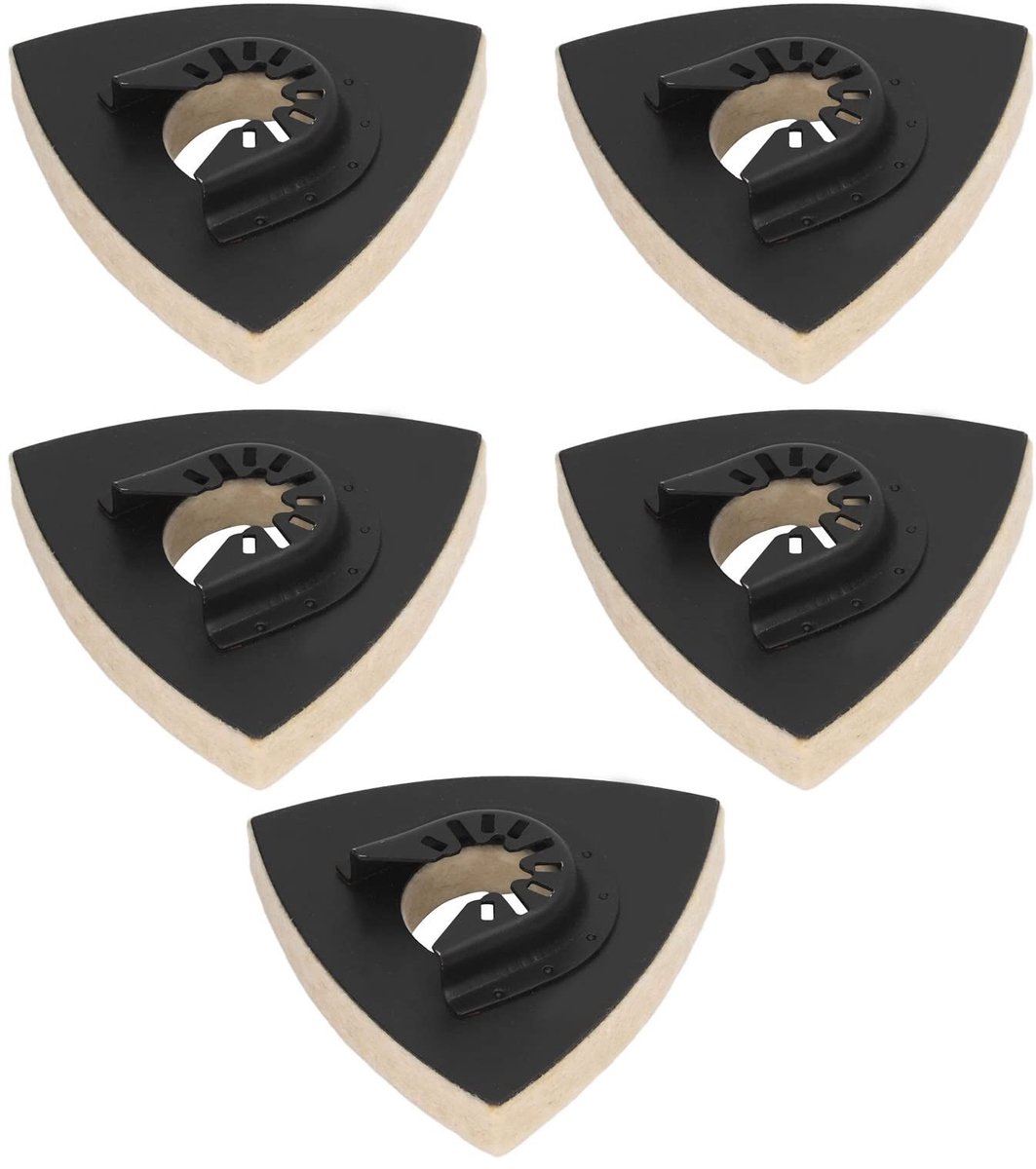Dailygoods- Polijstpad Driehoekig Ontwerp - Polijstpads 80 mm - Polijstmiddel Wol - Gelegeerd Staal - Voor Staal/Chroom/Goud/Zilver - Polijstschijf
