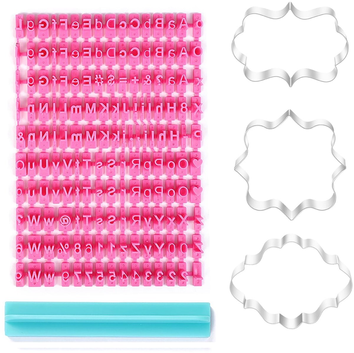 Dailygoods- Stempelset 150 Stks - Koekjes Vormen - Fondant Cutter Letters - Nummers en Interpunctie - Creatief Bakken - Gezinsplezier - Koekjesvorm