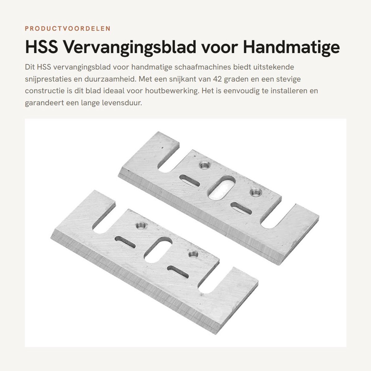 Dailygoods- Schaafmes HSS 42 Graden Snijkant - Vervangingsblad - Snelstaal - Stevig en Duurzaam - Geschikt voor Makita 1900B - Totale Lengte 82 mm - Schaafblad