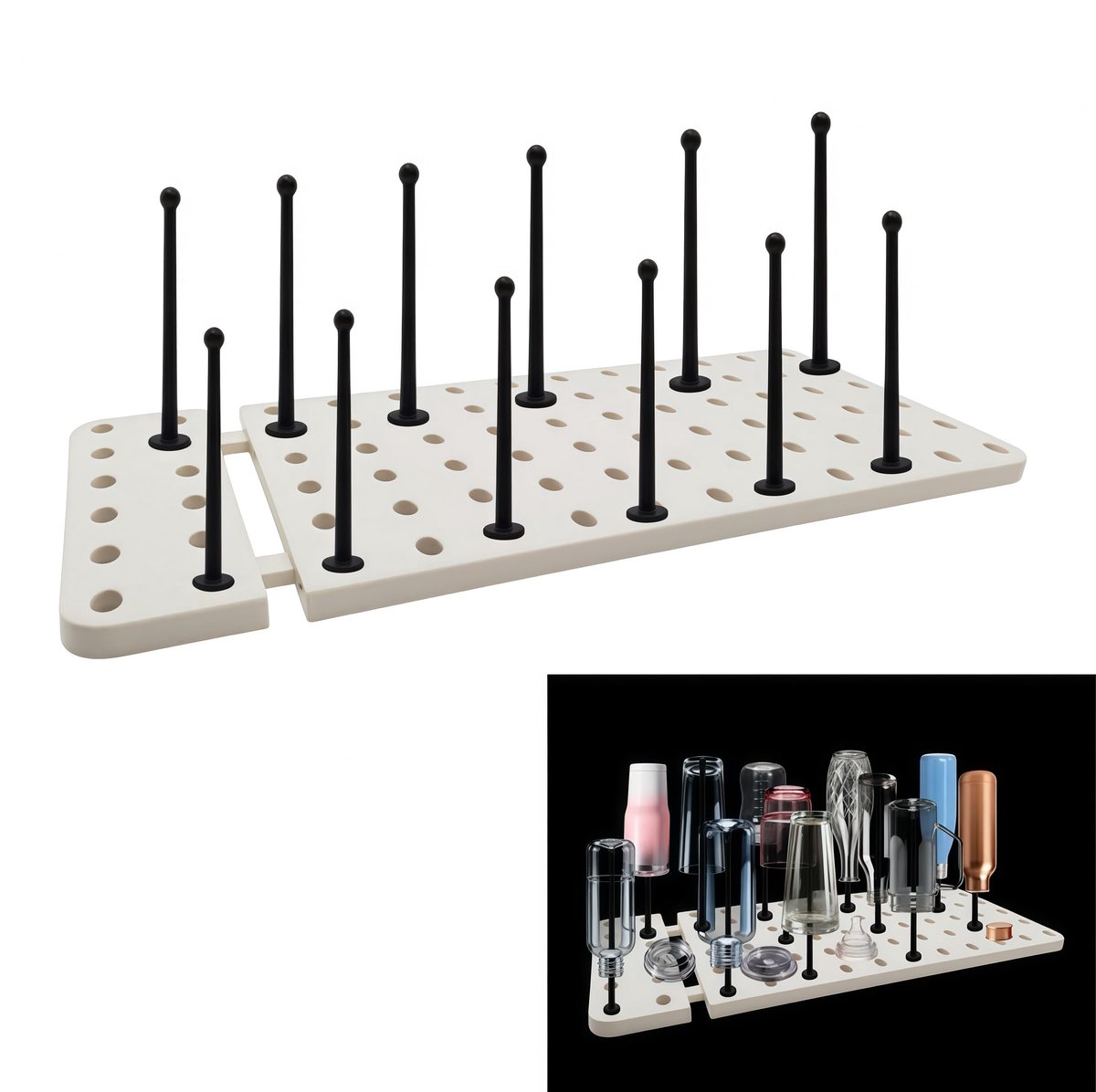 Dailygoods - Flessenhouder en Afdruiprek - Voor SodaStream en Keuken Decoratie