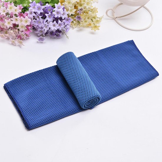 Koude Sport Handdoeken - Koelmat Zweetdoek - Sport Koel Houden - Onmiddellijke Verkoeling - 30 x 90 cm - Donkerblauw — afbeelding 4
