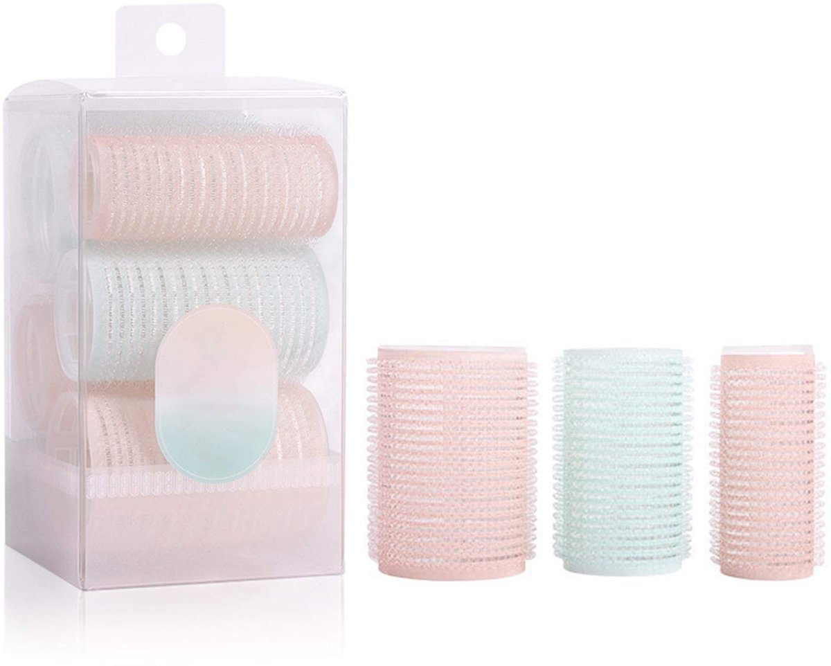 Dailygoods - Krulspelden Set - 6 Stuks Zelfgrip Haarrollers voor Krullen en Styling