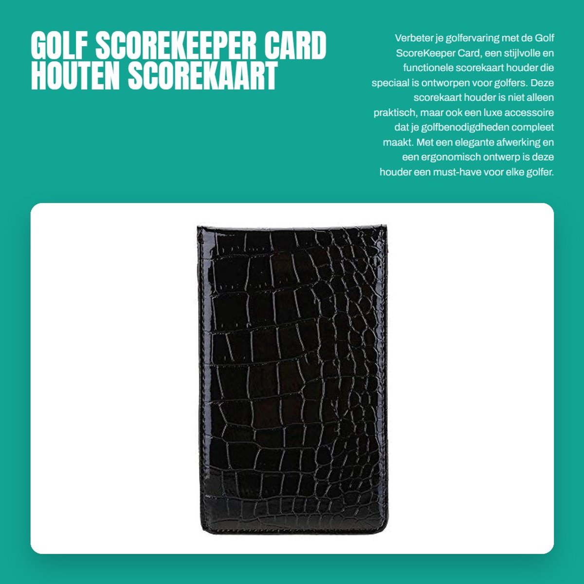 Dailygoods- Scorecardhouder met Houten Potlood - Golf Accessoires - PU Leer - Ergonomisch Ontwerp - Inclusief Scorekaarten - Duurzaam en Praktisch - Golfaccessoires