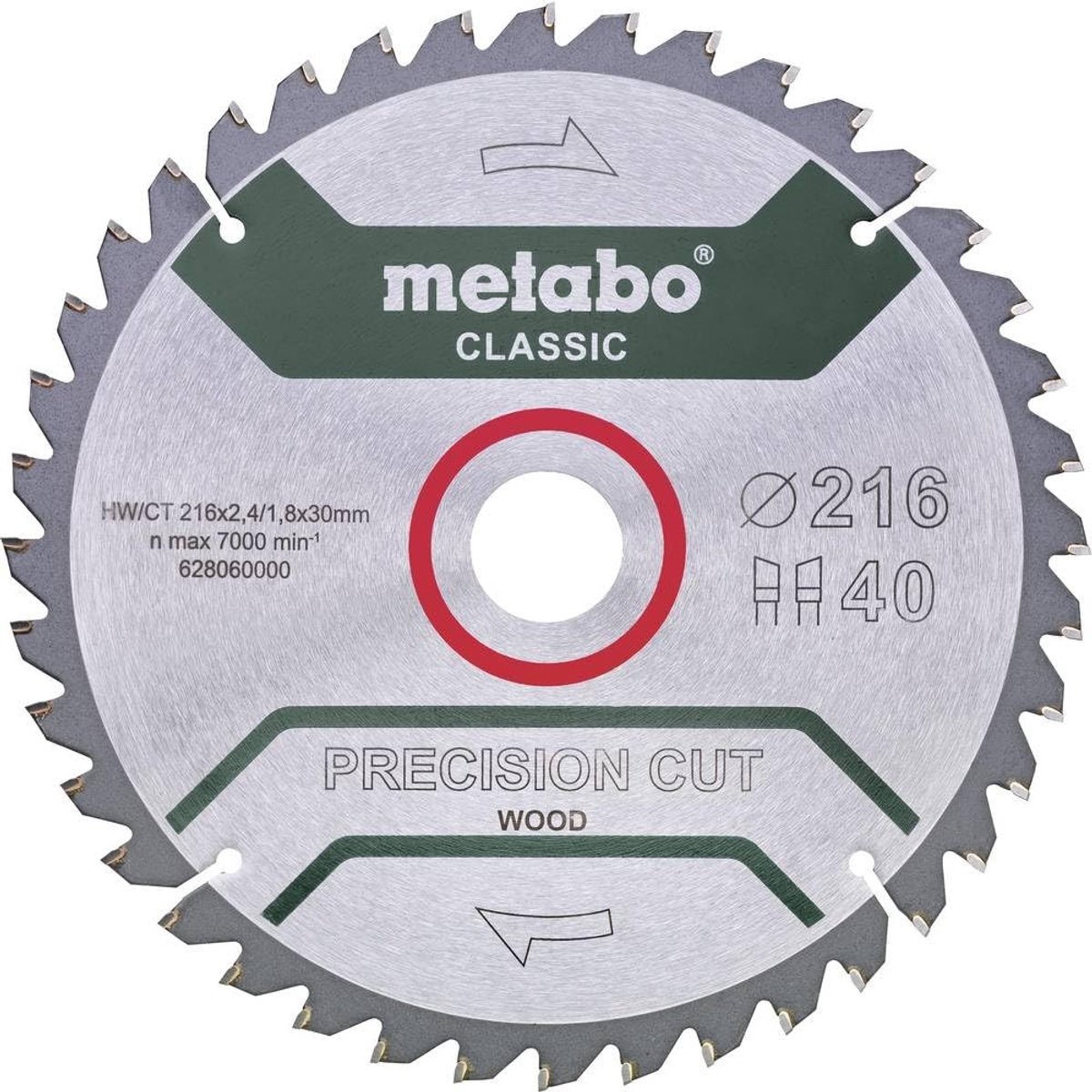 Dailygoods - PrecisionCutClassic Cirkelzaagblad 216x30 mm - 40 Tanden voor Hout
