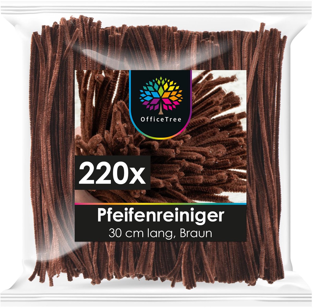 OfficeTree Pijpenragers 220-delig bruin colors - Knutselset - Knutselkoffer - Knutselspullen Kinderen - Knutselpakketten