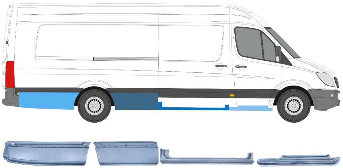 Reparatiepaneel set voor Volkswagen Crafter 2005-2017 / Rechts