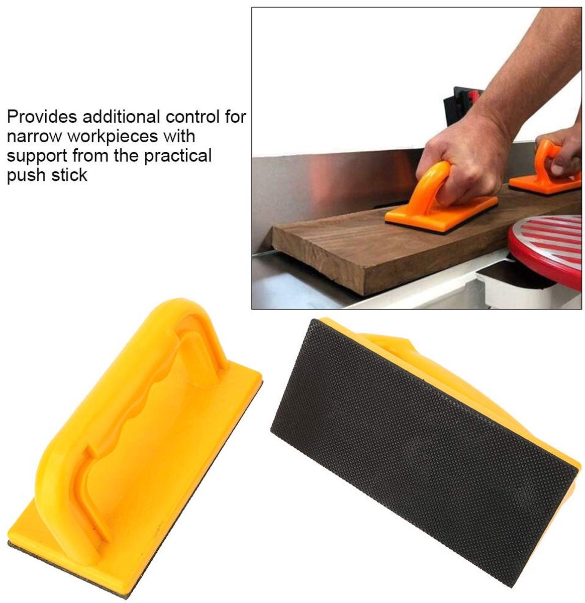 Dailygoods- Duwstok Veiligheidsduwblok - Houtbewerkingsgereedschap - Praktische Duwstok - Smalle Werkstukken - Industrie - Veiligheidsfunctie