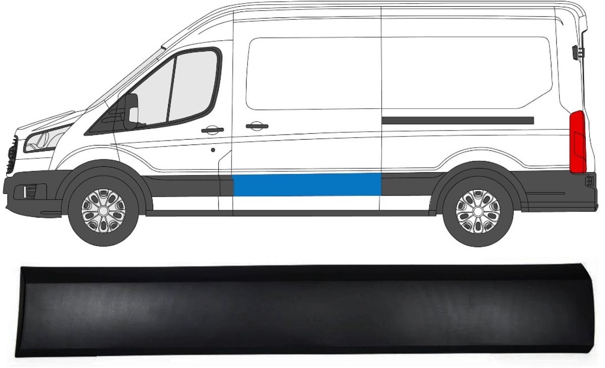 Zijlijst sierlijst voor Ford Transit 2014- / Links