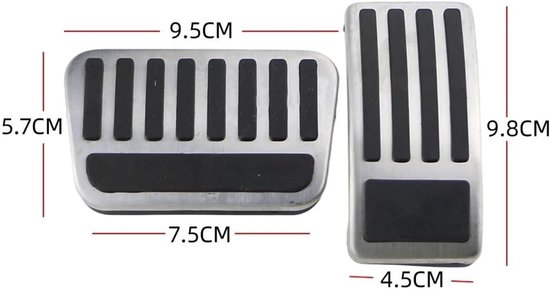 Pedaalhoezen Auto - Rem Gaspedaal - Verbeterde Grip - Antislip Rubber - AT Model - Zwart — afbeelding 4