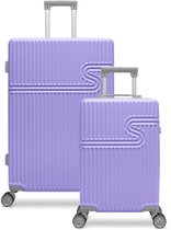 BHPPY Kofferset 2 delig - Handbagage koffer 28L - Reiskoffer 86L - TSA slot - Signature kofferset Bright Lavender