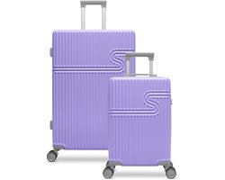 BHPPY Kofferset 2 delig - Handbagage koffer 28L - Reiskoffer 86L - TSA slot - Signature kofferset Bright Lavender