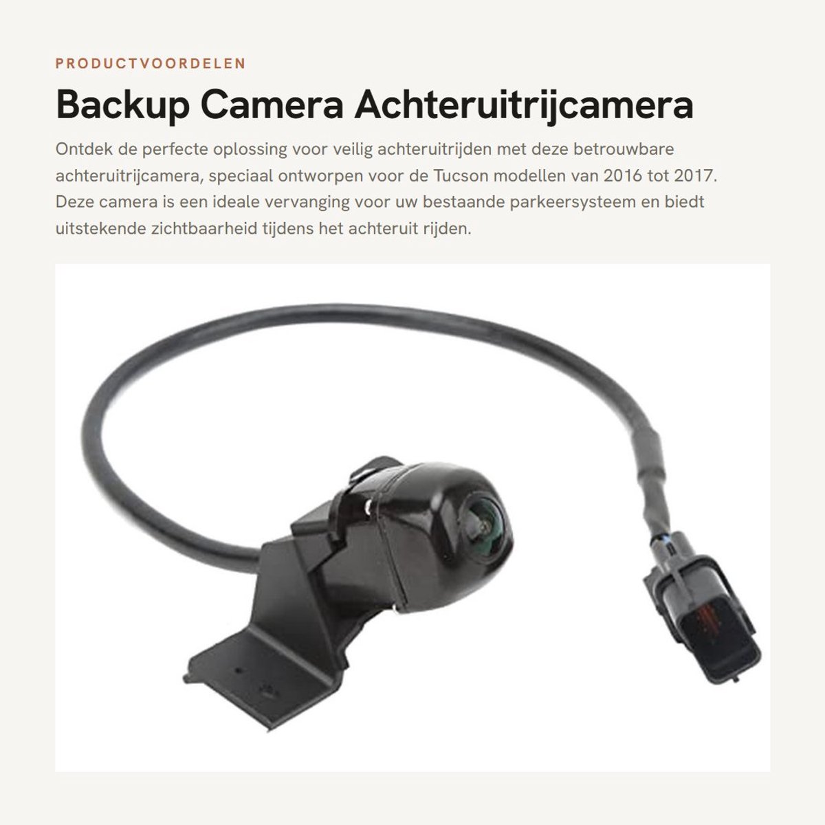 Dailygoods- Achteruitrijcamera Vervanging - Parkeerhulp Camera - Geschikt voor Tucson 2016-2017 - Hoogwaardige Kwaliteit - Betrouwbare Prestaties - Eenvoudige Installatie - Parkeercamera