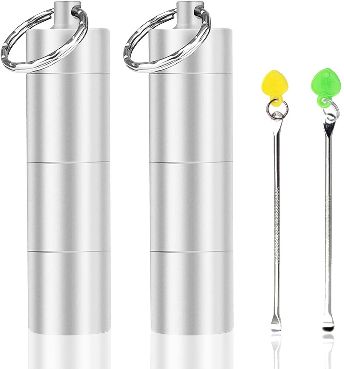 Dailygoods - 2 Stuks Aluminium Pillendoos - Draagbare Pillen Organizer met Rits