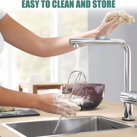 Handmixer Opzetstukken - Roestvrij Staal - Bakken en Koken - Vaatwasserbestendig - 2 stuks - Zilver — afbeelding 2