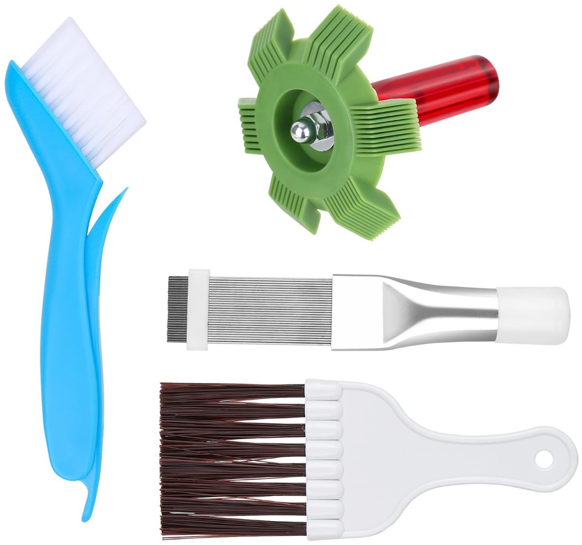 Dailygoods- Lamellenkam 4-delige set - Condensorreinigingskam - Luchtcompressor kam - Effectieve reinigingsborstel - Duurzaam metalen gereedschap - Bespaar onderhoudskosten - Reinigingsset