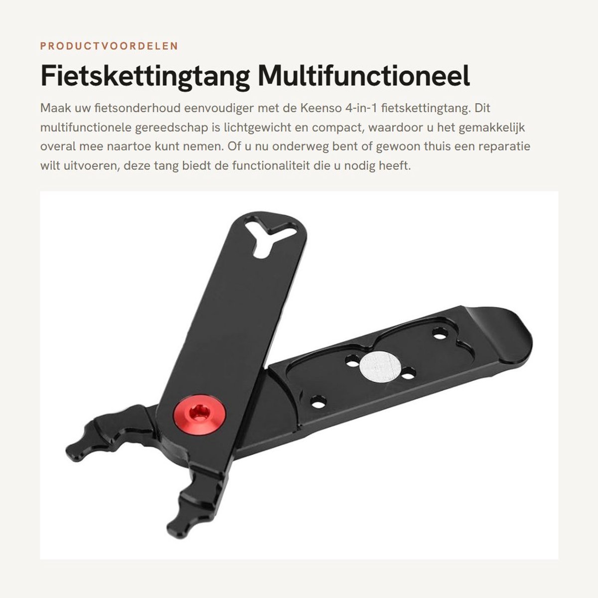 Dailygoods- Fietskettingtang 4-in-1 Multifunctioneel - Fietsgereedschap Koffer - Gereedschapsset Fiets - Lichtgewicht - Hoogwaardige Aluminium Legering - Compact en Handzaam