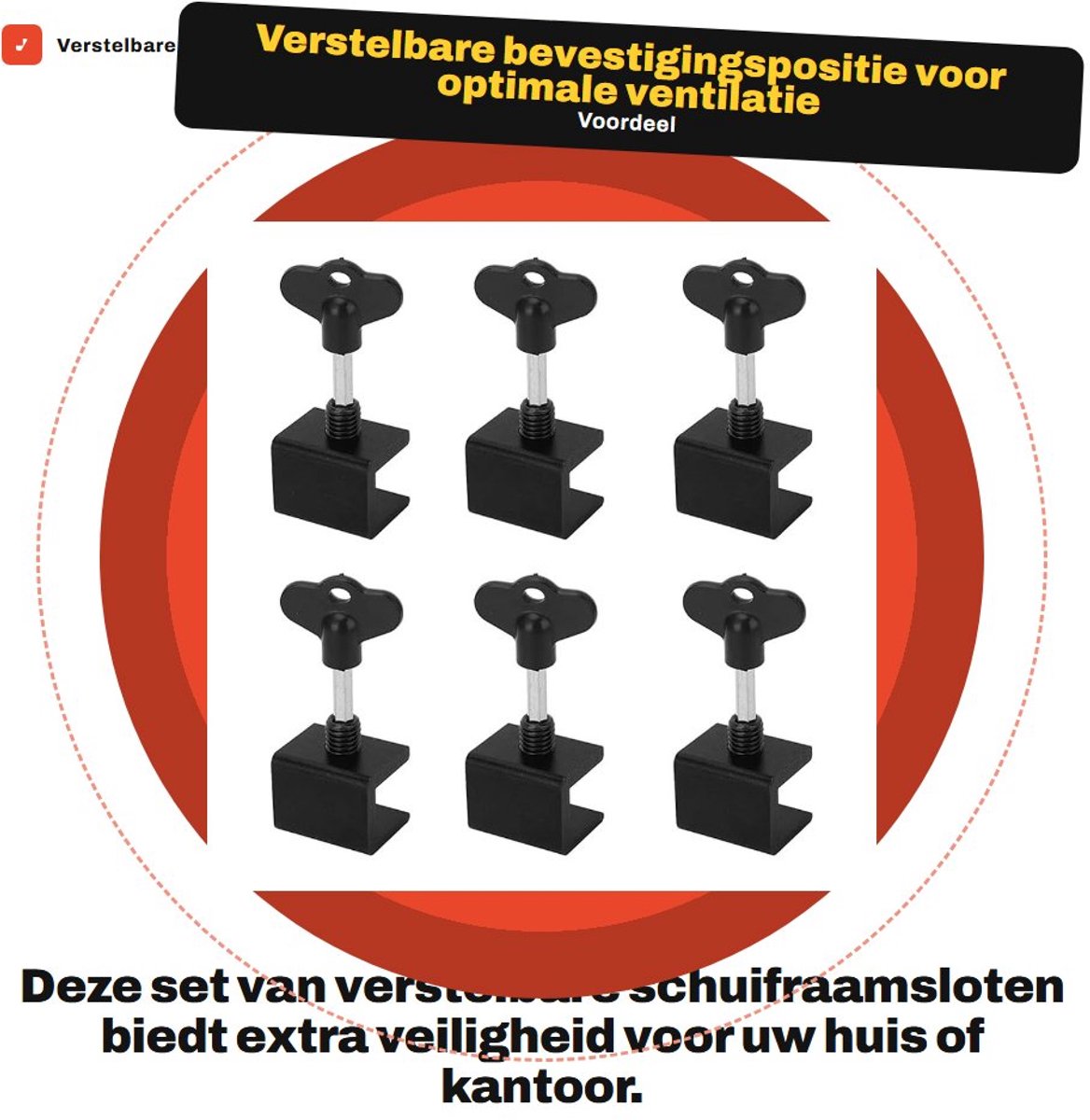Dailygoods - Verstelbare Raamveiligheidsslot Set voor Veiligheid Thuis