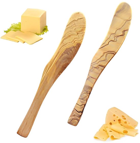 Foto: Dailygoods botermessen set houten botermessen tafelmes voor boter kaas klein broodmes milieuvriendelijk duurzaam eenvoudig ontwerp kaasmessen