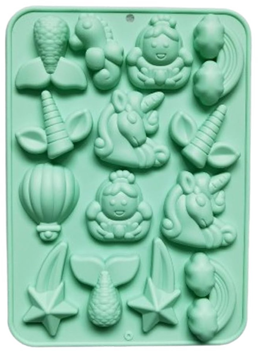 Dailygoods- Siliconen Vorm Eenhoorn - 23x16,5 cm - Bakvormen voor Chocolade - Snoep - Koekjes - Gelei - Betoverende Ontwerpen - Bakvorm
