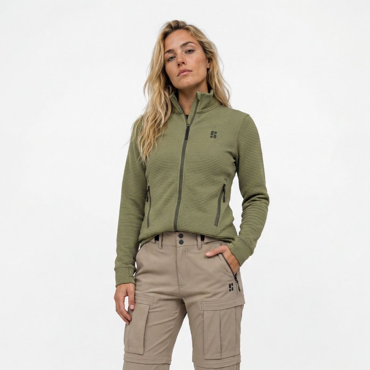 Poederbaas Outdoor Vest Dames Waffle Jacket Lichtgewicht & Ademend Wandelvest & outdoor activiteiten Groen