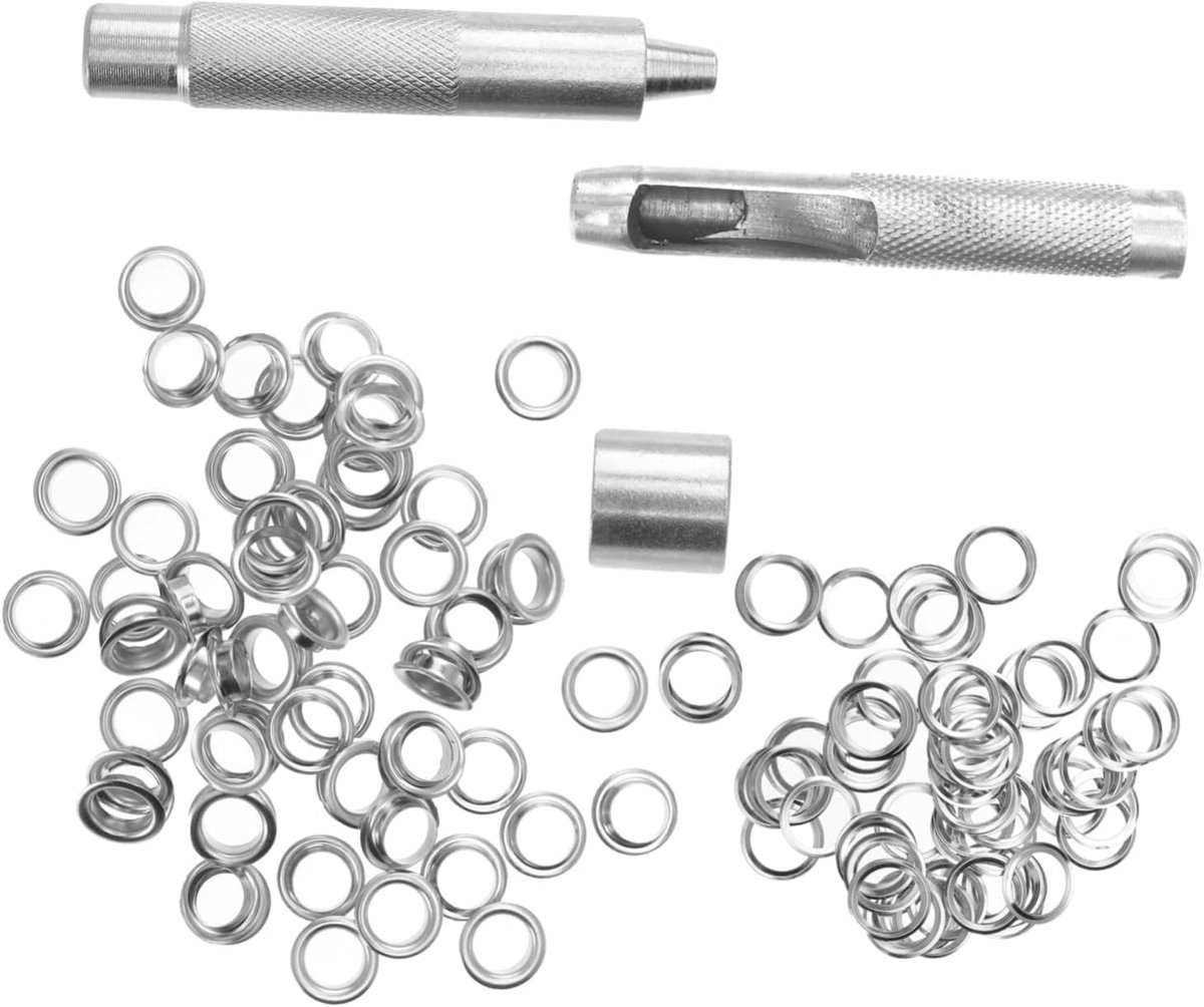 Gereedschap perforatieset - Oogstans gereedschap - Lederhandwerk - Roestvrij staal - 100+100 stuks - Zilver