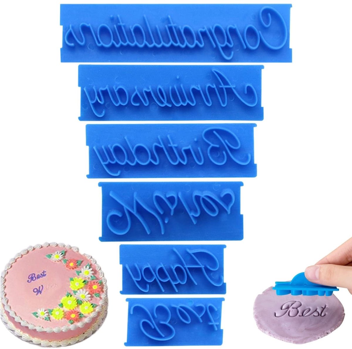 Solidchoice- Cookie Stempel Set - 6 Stuks - Taart Decoratie - Fondant Stamper - Koekjesstempel - Levensmiddelenkwaliteit - Veilig en Duurzaam - Koekjesstempels