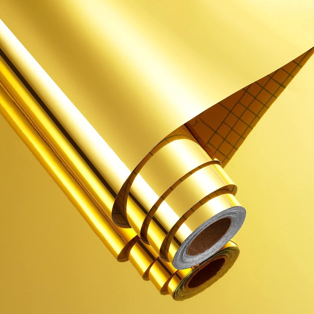 Dailygoods - FunStick Gouden Spiegelfolie, 30 cm x 2 m, Zelfklevend, Waterdicht, PET-materiaal, Glanzend Vinyl, Wanddecoratie