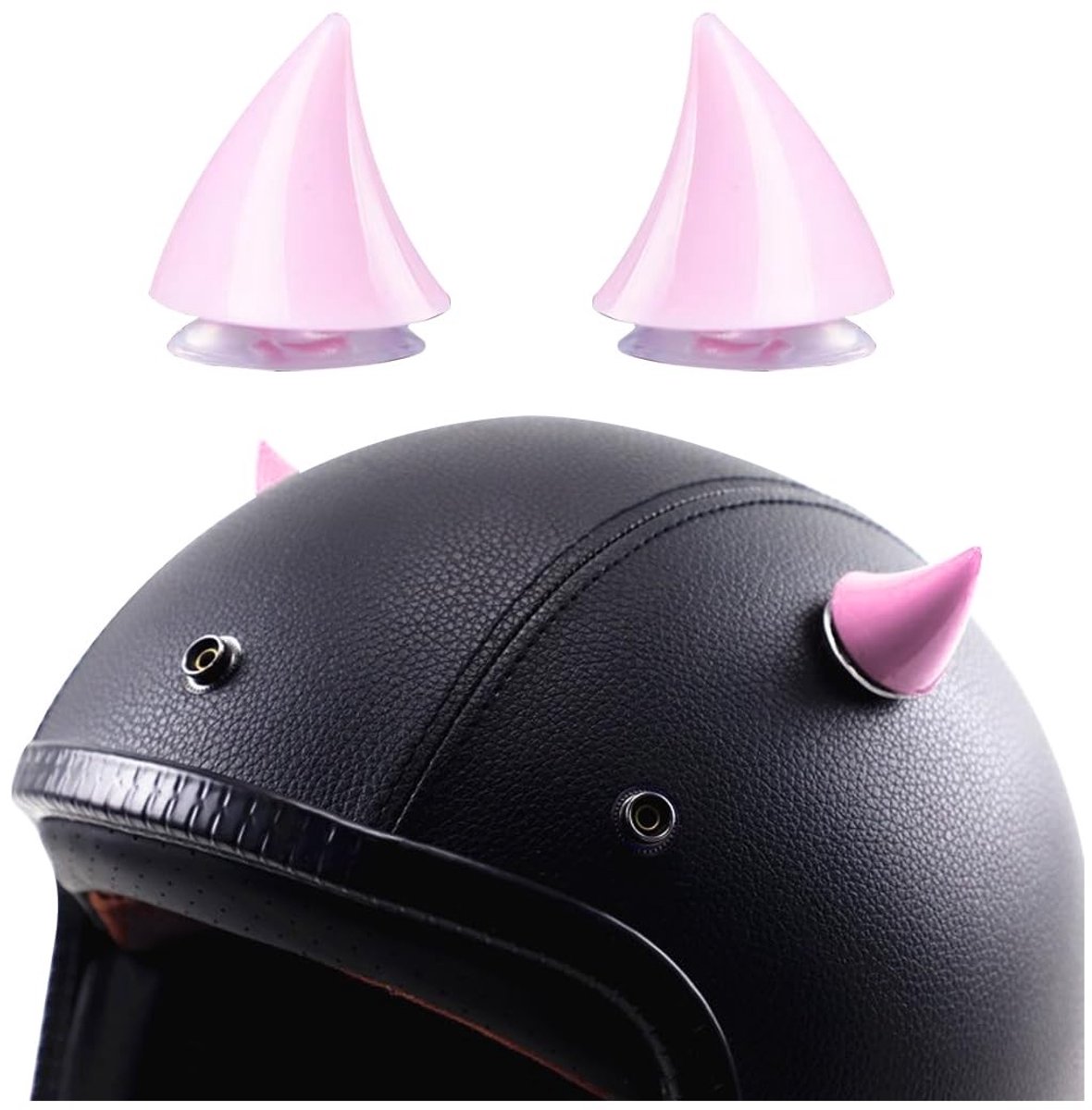 Solidchoice- Motorhelmhoorn 2 Stuks - Waterdichte Decoratie - Rubberen Helmhoorns - Decoratie-accessoires met Zuignappen - Universele Toepassing - Robuust en Duurzaam - Helmdecoratie