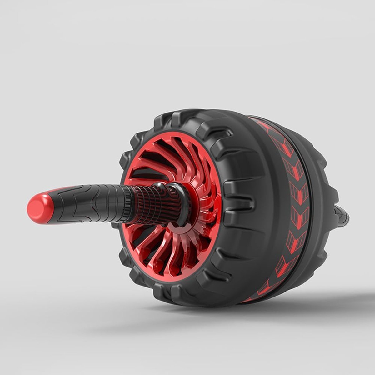 Buikspierroller - Fitness Wiel - Thuis Trainen - Automatische Terugslag - 37x16cm - Rood