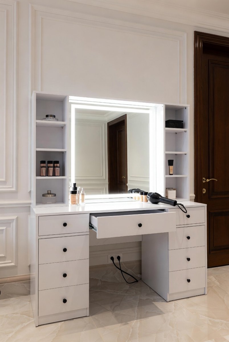 Luxe Kaptafel met Spiegel – Wit – Industrohome