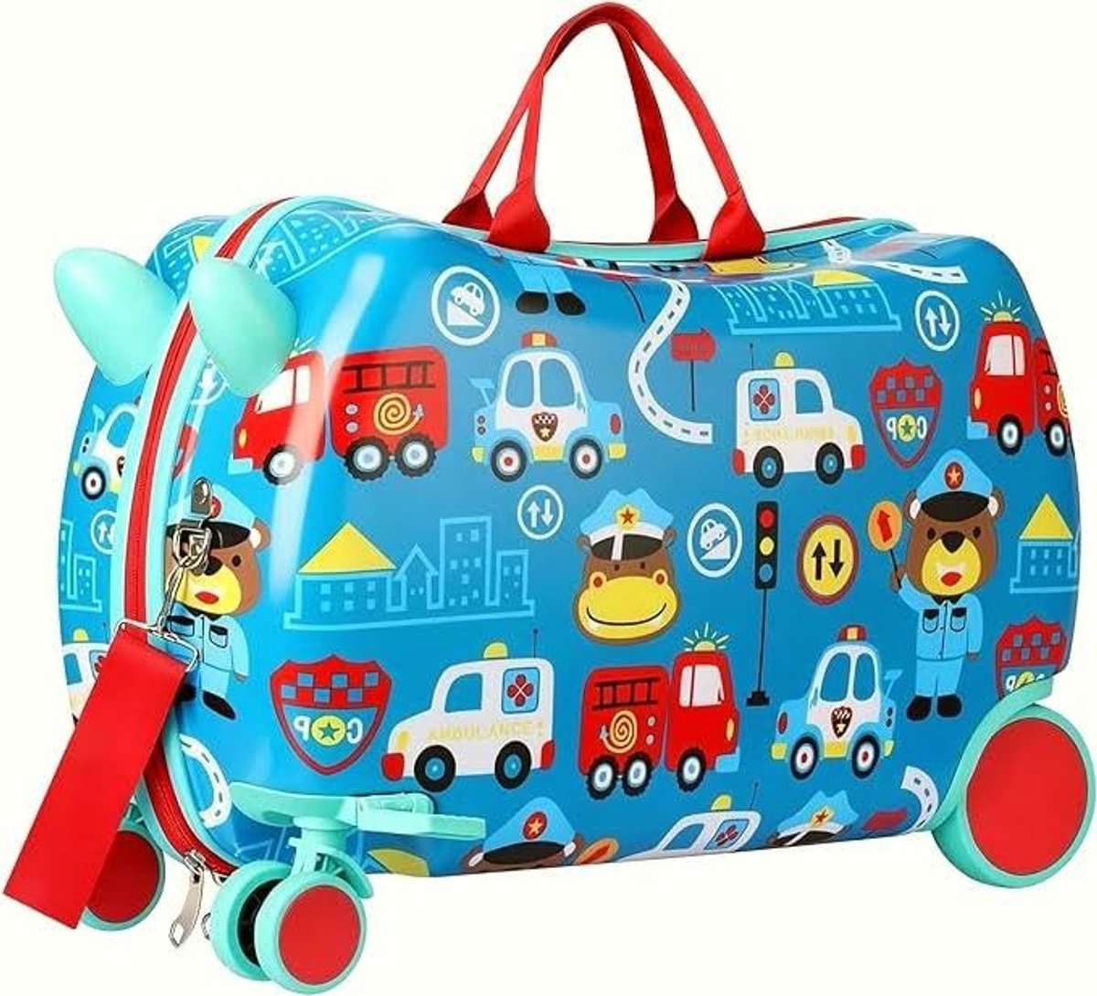 Handbagagekoffer - 48 cm, lichtgewicht met zitfunctie - Blauw