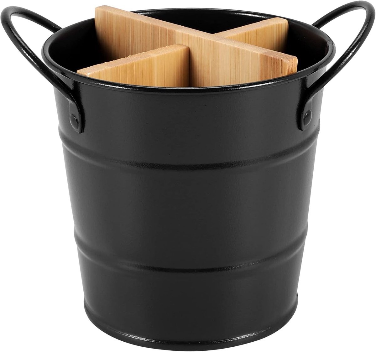 Messenslijper en Organizer voor Keuken – Opbergstandaard met Gescheiden Stangen voor Kookgerei en Keukenaccessoires – Zwart