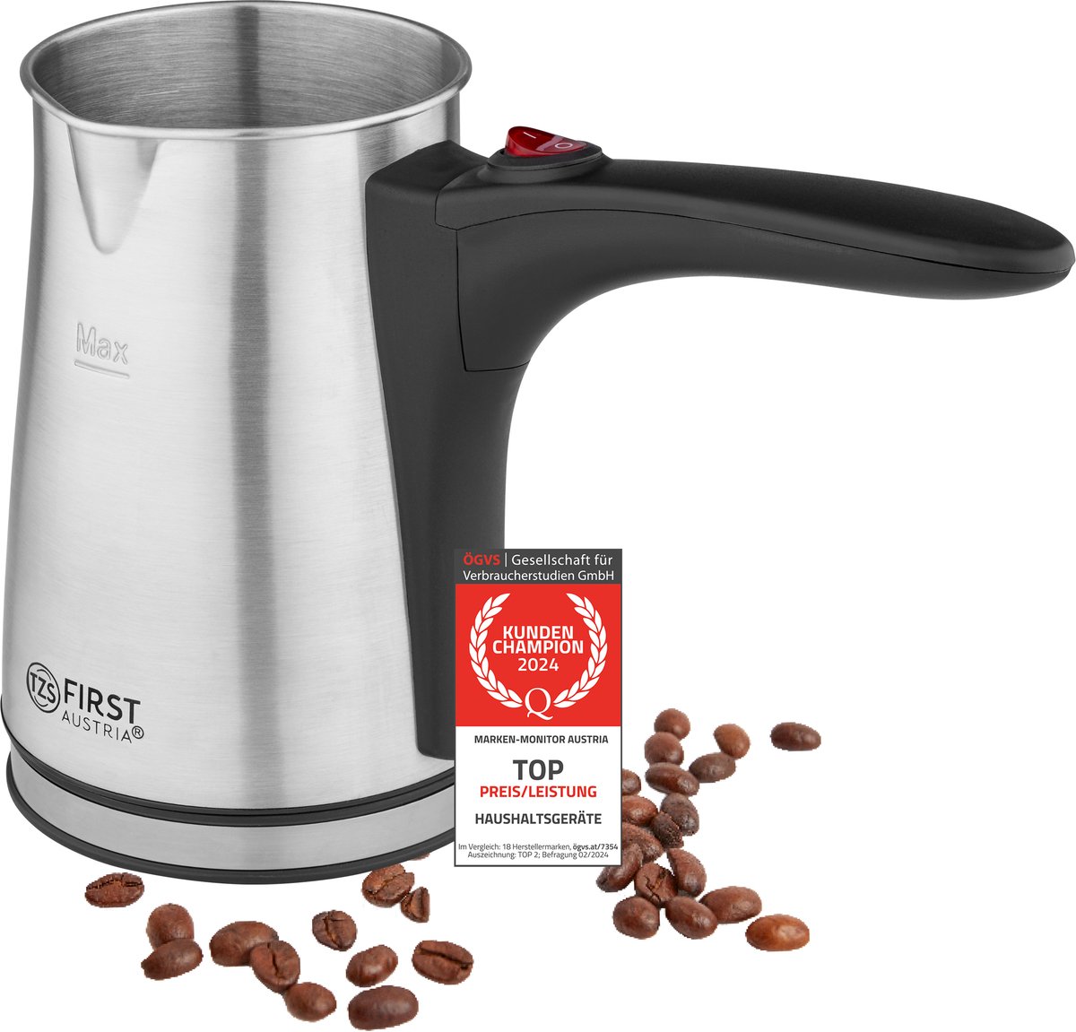 TZS First Austria Turkse Koffiemachine - Turkse Koffieapparaat - 350ml - Turkish Coffee Maker - 800W - RVS