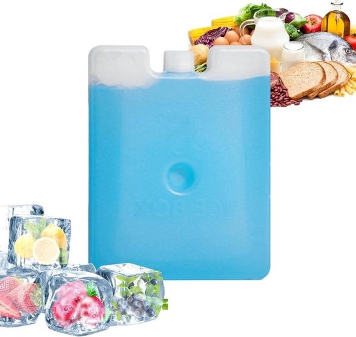 IJsblok Koeler Ventilator - Herbruikbaar Koelpak - Eten Koel Houden - Ruimtebesparend Compact - 250 ml - Wit