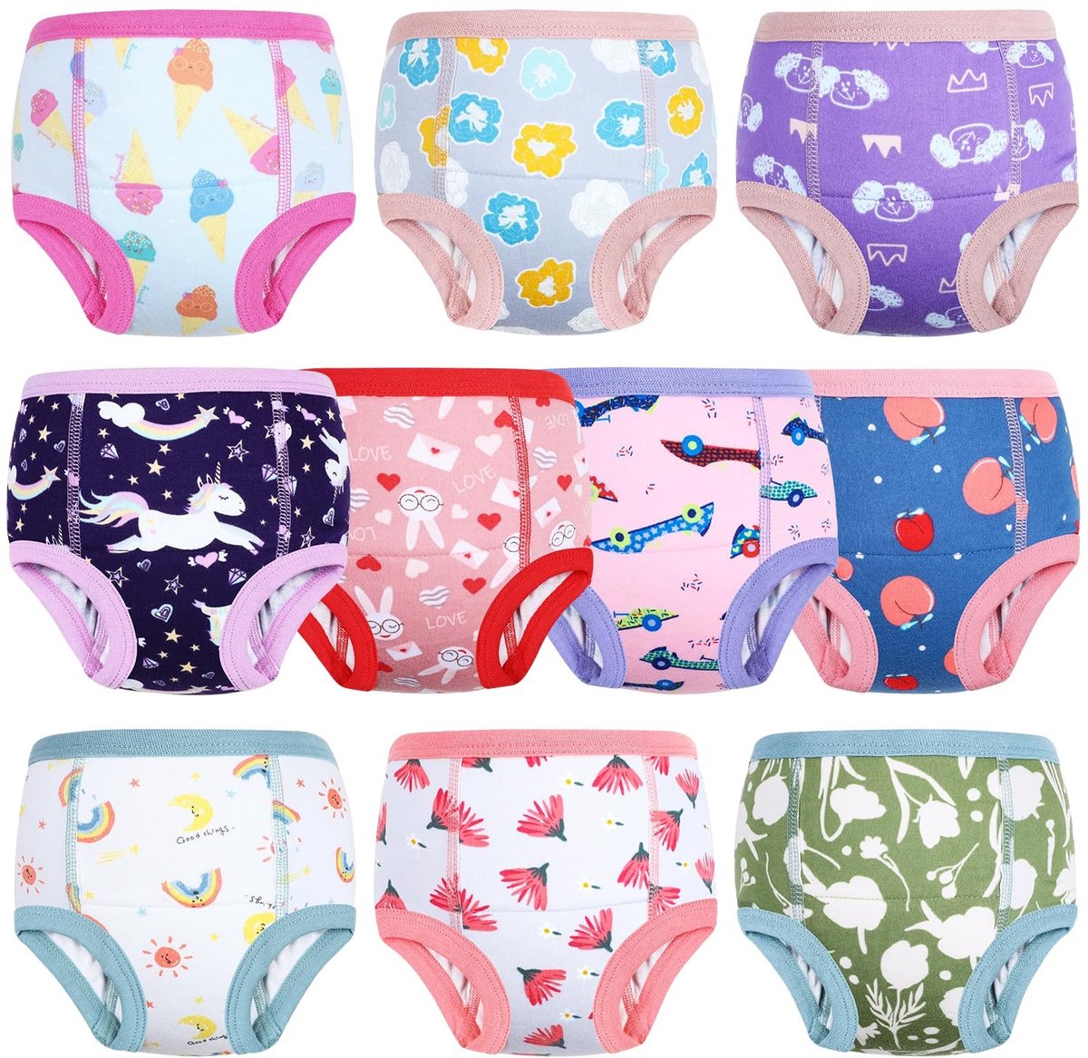 Baby Training Ondergoed - Absorberende Broekjes voor Jongens en Meisjes - 10 Stuks