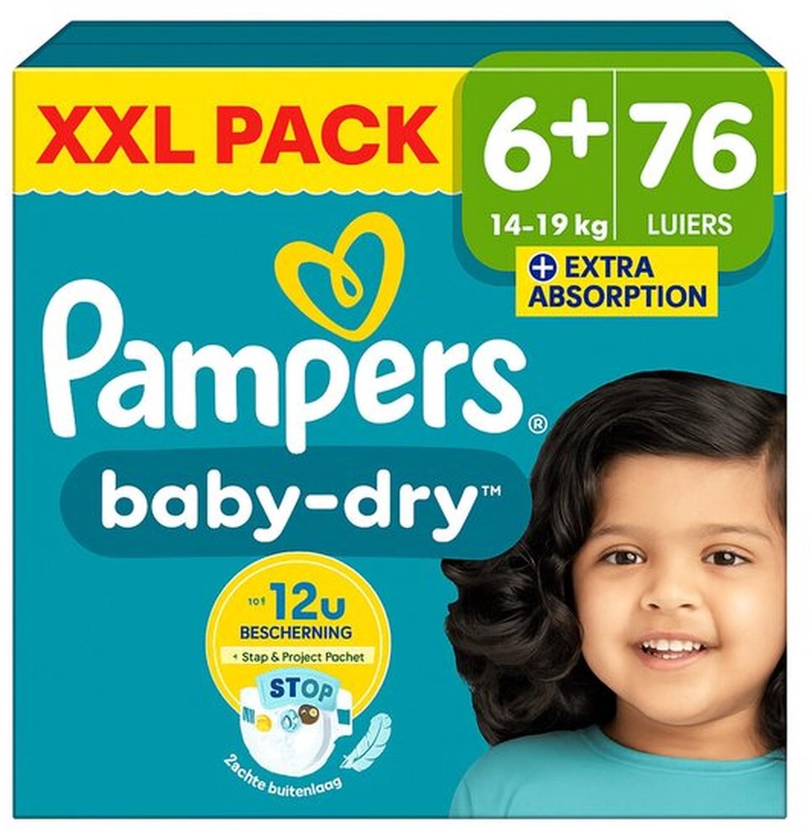 Baby Dry Luiers - Maat 6+ Mega Pack - 76 Stuks