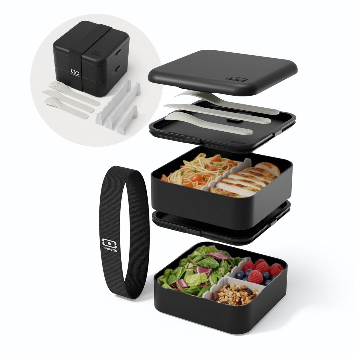 Flexibele Lunch Box - 1L - 2-Laags Met Compartimenten