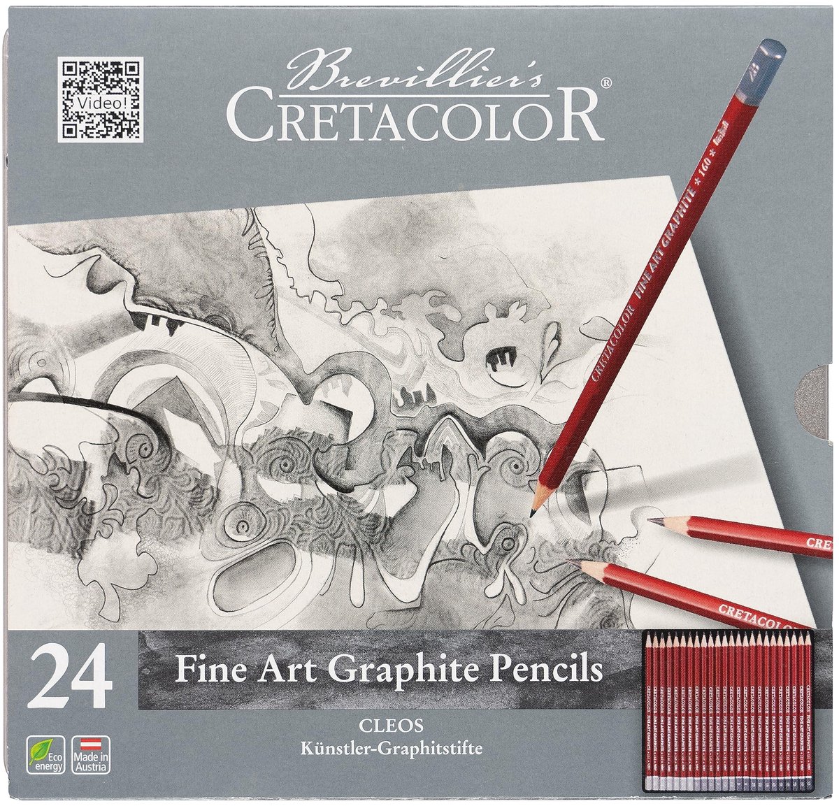 Set van 24 Fijne Kunst Graphietpotloden - Diverse Hardheden