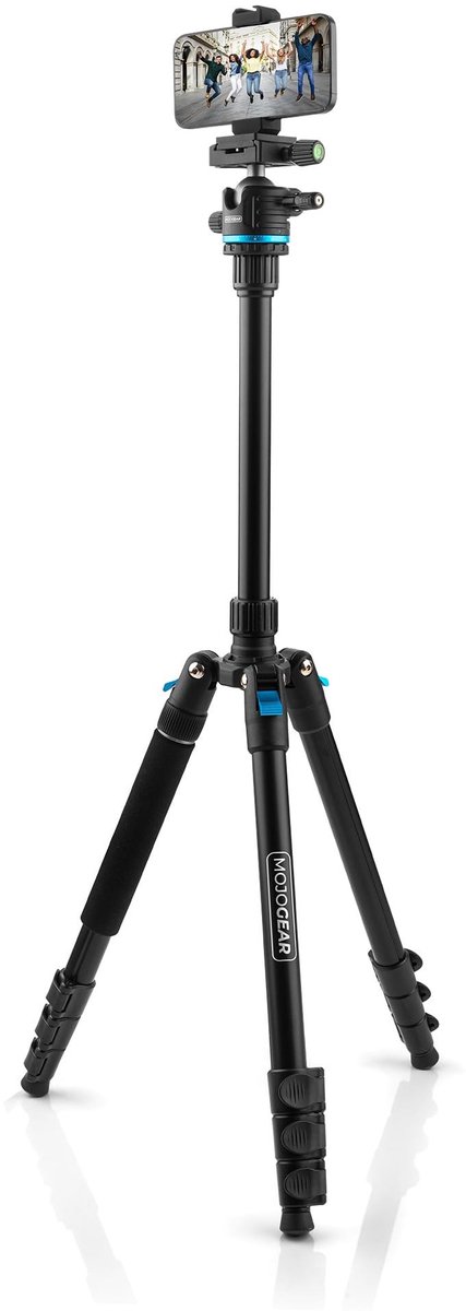 Fotostatief met Monopod - Maximaal 175 cm - Zwart/Blauw