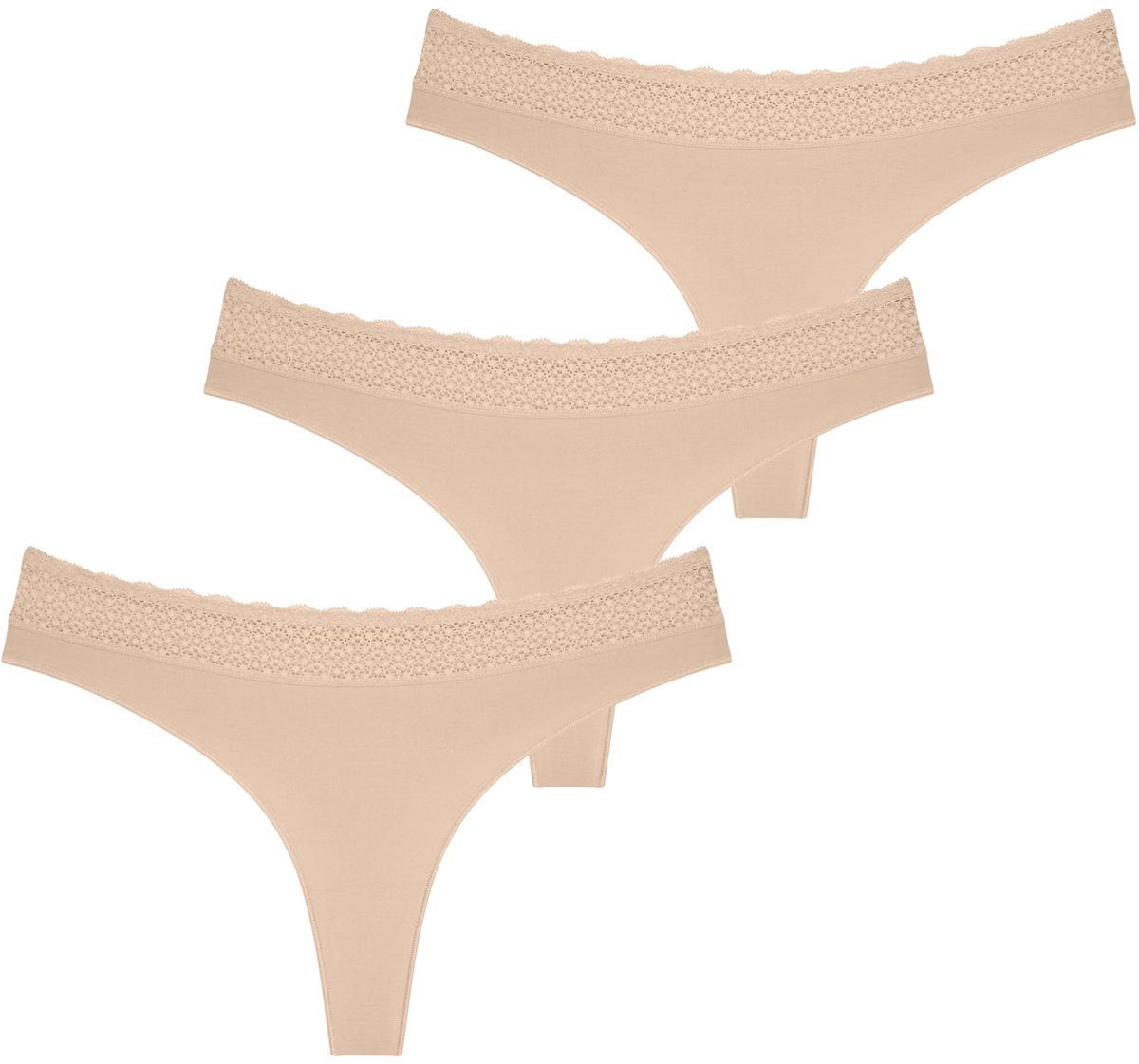 Ondergoed Tangas - Effen - Nude - 3 stuks