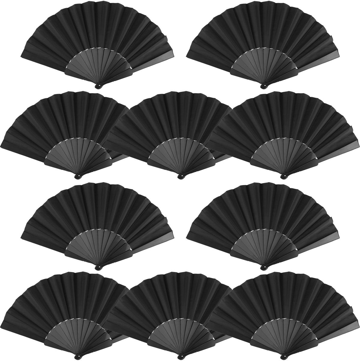 Vouwbare Handventilator - 10 Stuks - Zwart