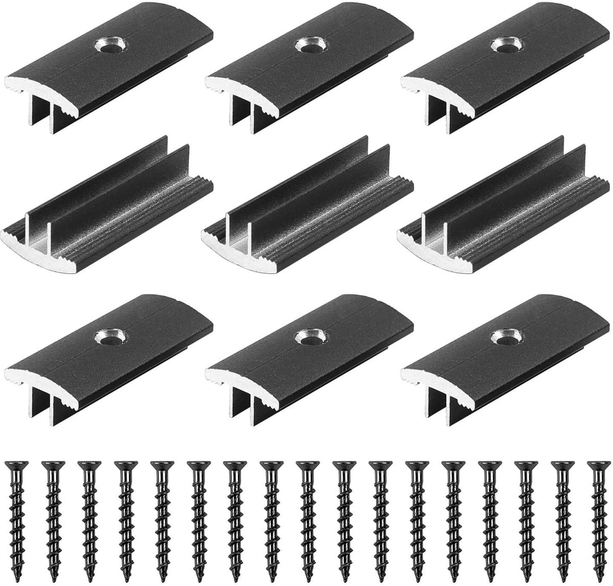 Aluminium Patio Clips - 100 Stuks met Schroeven voor en Bamboe