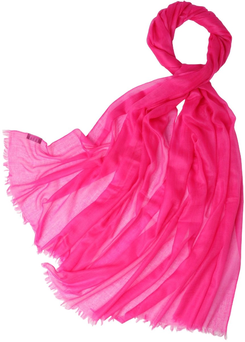 Dames Pashmina Sjaal van 100% Kasjmier - Magenta Pink