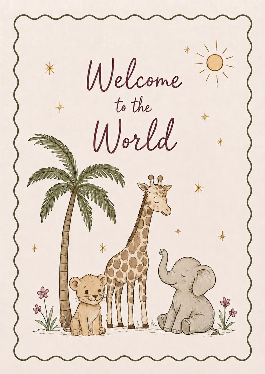 Kaart welcome to the world - Beige - A6