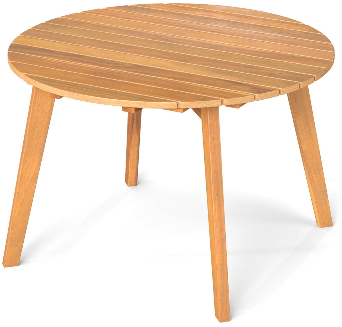SureDeal® - Tuinmeubel - Bijzettafel Hout Ronde - Lattenbodem Weerbestendige Houten - 62x62x40 cm - Naturel