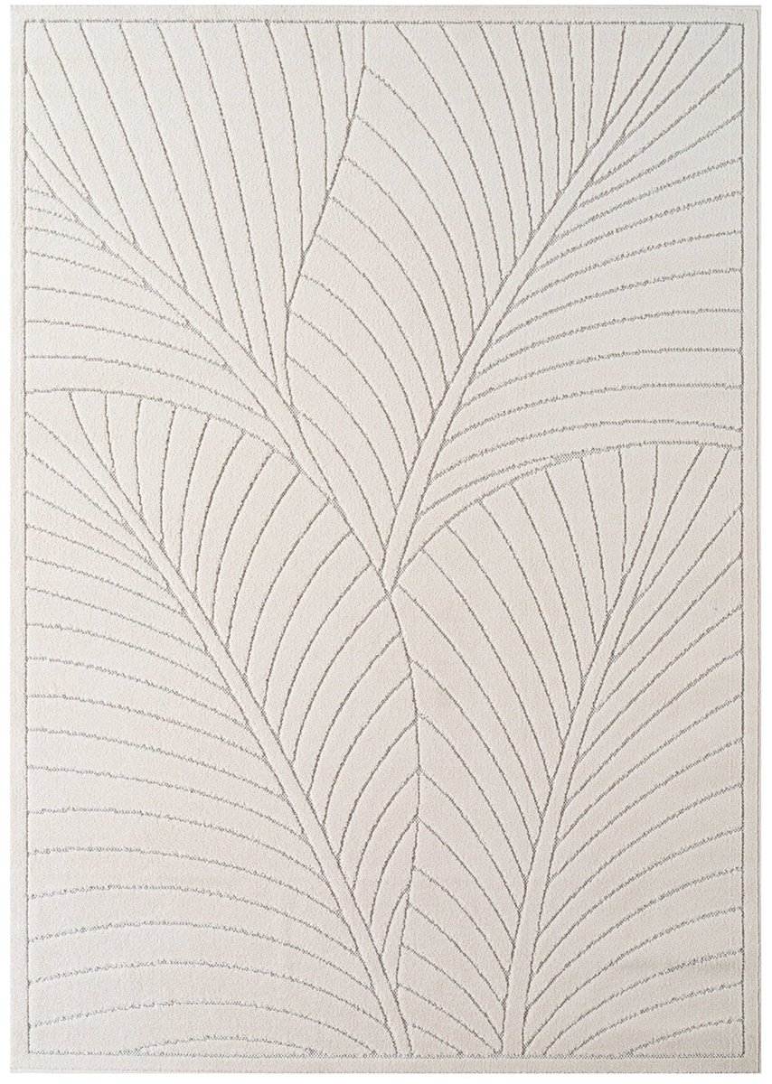 Dutch XXL Buitenkleed | Nova | Palmbladeren | Crème | 240x340 cm | Buitentapijt | Tuintapijt