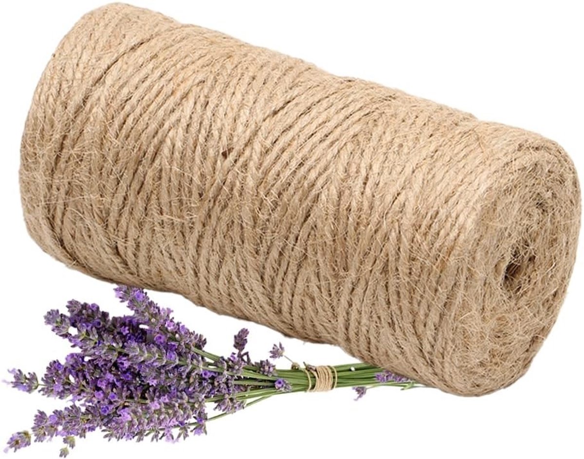 Duurzame Jute Koord van 100 m en 2 mm - Scheurbestendig Natuurlijk Touw voor Decoratie en Verpakking