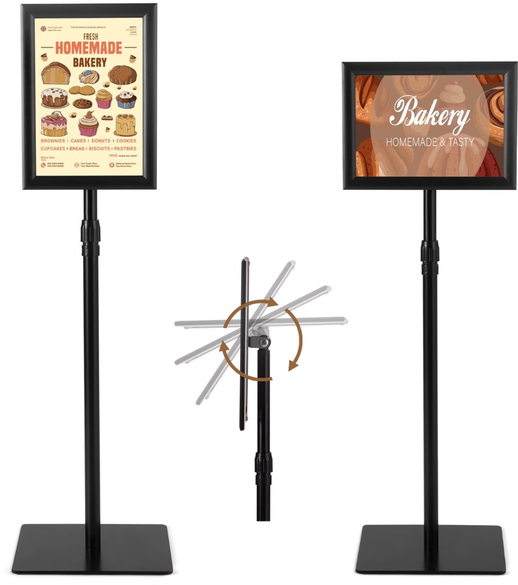 SureDeal® - Presenter - Informatiestand 2-delige Verticale - 28x28x123 cm - zwart